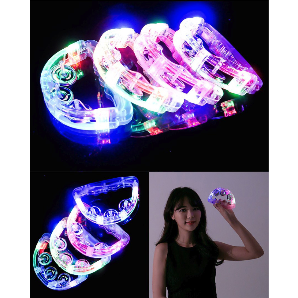 [무배/1+1/21cm] LED 노래방 야광 탬버린 /발광 미니 광탬버린